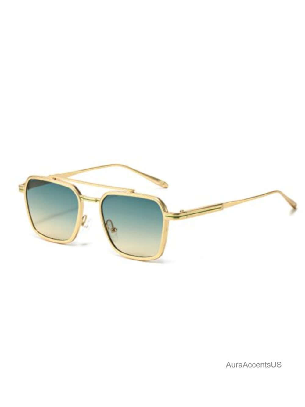 Retro Square Aviator Sunglasses Gold Metal Frame UV400 Unisex